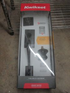 lot 115 image: KWIKSET FRONT ENTRY SMARTKEY DOOR HANDLE
