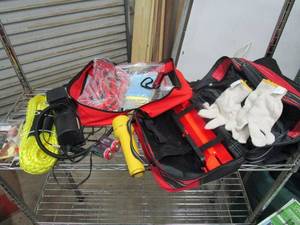 lot 100 image: JUSTIN CASE VEHICLE ROADSIDE EMERGENCY KIT, PACKED FULL OF JUST ABOUT ANYTHING YOU WOULD NEED INCL. BATTERIES FOR FLASHLIGHT
