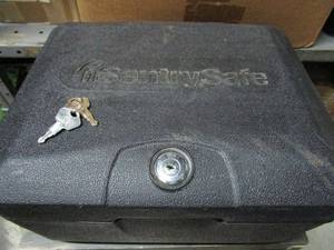 lot 61 image: SENTRY SAFE W KEYS, MEASUREMENTS IN PICS
