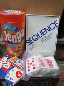 lot 68 image: JENGA, SEQUENCE, SKIP-BO, DECKS OF CARDS