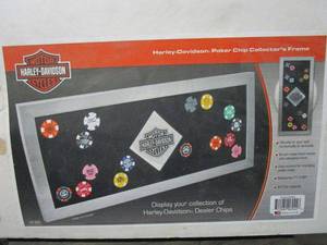 lot 72 image: HARLEY DAVIDSON POKER CHIP COLLECTORS FRAME