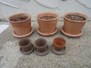 lot 121 image: OUTDOOR CERAMIC POTS