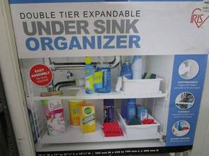 lot 159 image: DOUBLE TIER EXPANDABLE UNDER SINK ORGANIZER