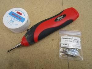 lot 76 image: CORDLESS WELLER SOLDERING IRON, BATTERY OPERATED, SHINE NOW SOLDERING TIPS, ROSIN PASTE FLUX