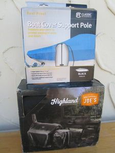 lot 165 image: BOAT COVER SUPPORT POLE, HIGHLAND OKLAHOMA JOES SMOKER COVER