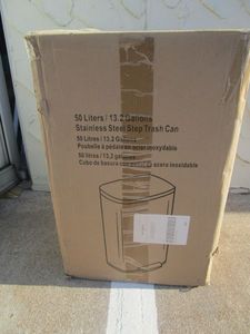 lot 168 image: 13.2 GAL. STAINLESS STEEL STEP TRASH CAN