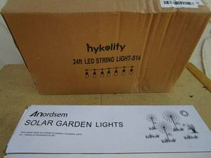 lot 201 image: HYKOLITY 24ft LED STRING LIGHT, ANORDSEM SOLAR GARDEN LIGHTS