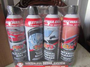 lot 74 image: Waterless detail system, interior cleaner, tire shine, cleaning wax, general purpose cleaner