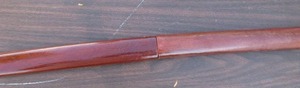 lot 3 image: WOODEN MARTIAL ARTS SWORD, WITH SCABBORD