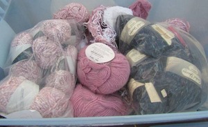 lot 135 image: Tote full of ERDAL Yarn and Benet yarns