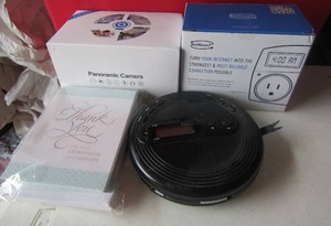 lot 170 image: Panoramic Radio with alarm clock, cd radio,     &    cards with envolopes