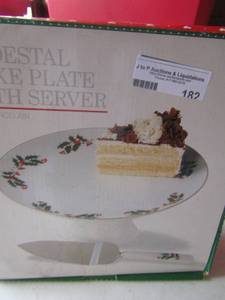 lot 182 image: Pedestal Cake plate, with server fine porcelain