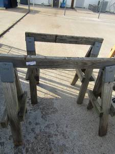 lot 208 image: Set of wooden saw horses