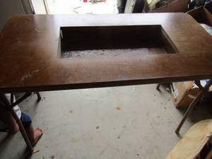 lot 240 image: FOLDING SEWING TABLE  28 x 40 x 20