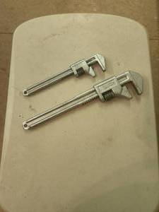 lot 21 image: Selection of 2 Diamond Forged adjustable wrenches