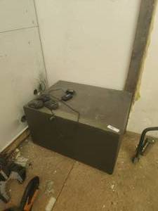 lot 40 image: Wood table on casters