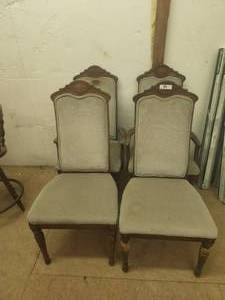 lot 89 image: Selection of 4 vintage diningkitchen table chairs