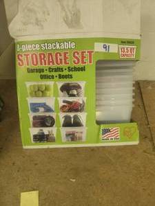 lot 91 image: 8-piece stackable storage set