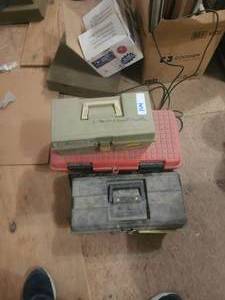 lot 104 image: Selection of 3 toolboxes with contents