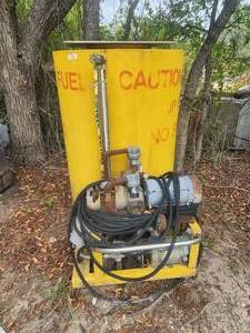 lot 192 image: Fuel holding tank with pump - previously held jet fuel