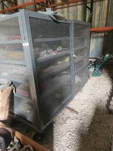 lot 273 image: Lockable metal tool-parts cabinet