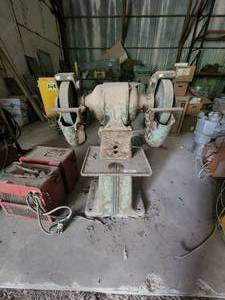 lot 303 image: Large tool grinding wheel machine on stand