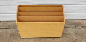 lot 62 image: Wooden Reynolds 4 Compartment Storage File, Measures 22 tall x 32 wide x 12 deep