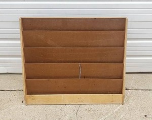 lot 68 image: Wooden 5 Level Book Display, Measures 30 tall x 36 wide x 11 deep