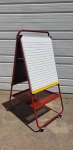 lot 158 image: Rolling Double-Sided White Board Easel