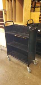 lot 77 image: Rolling Metal Library Book Cart