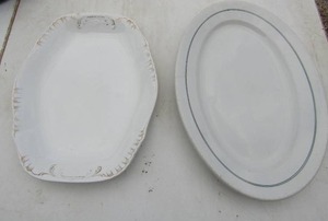 lot 20 image: Johnson Brothers ROYAL 14X11 platter,   Iroquois China platter 17X11 12