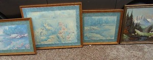 lot 28 image: 3 framed canvas paintings 402930
