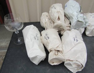 lot 35 image: 10 Red wine glasses with Etched Safari animals