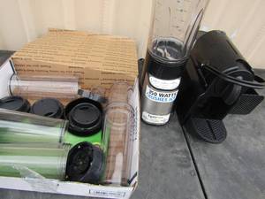 lot 76 image: Cuisinart blinder pieces without the base, Cuisinart 8oz chopping cups, Nespresso one cup coffee maker