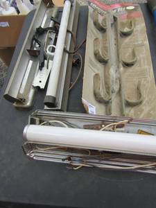 lot 123 image: 2 hanging workshop lights,magnum 70 wall mount nip,,,