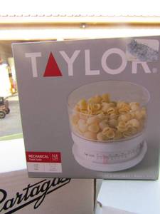 lot 143 image: taylor machanical food scale, partafas glasses qty4