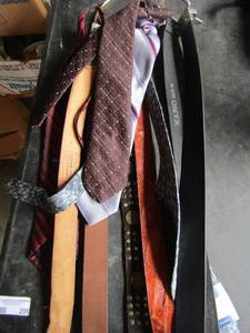 lot 206 image: lot of mens belts and dress ties