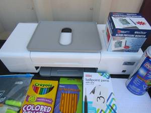 lot 223 image: z1420 star printer and various office items such as colored pencils pens markers and more