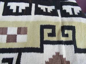 lot 264 image: NATIVE AMERICAN  NAVAJO INDIAN Rug brown and yellow  62 x 36