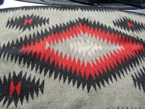 lot 268 image: NATIVE AMERICAN  NAVAJO INDIAN Hallway runner 59 x 30  black,grey and red in color
