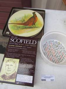 lot 287 image: white ceramic bowl - HERB SOUFFLE RECIPE , 5 10 woodcock place matts by Eric Malius 72, SCOFFIELD BIBLE
