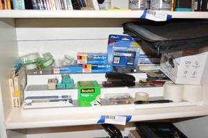 lot 39 image: Office Lot Tape, Binder Clips, Pen Refills. Lens Cleaners