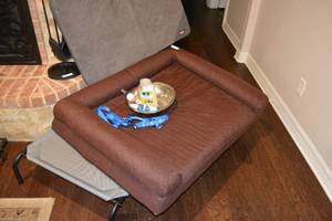 lot 99 image: Dog Lot Large Dog Beds, Leash, Shampoo, Chew Not Training Aid, and Freshening Spray