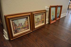 lot 126 image: Two Pairs of Wall Art Paintings signed by artists as shown