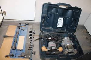 lot 535 image: Bosch Benchtop Routers and Dovetail Jig