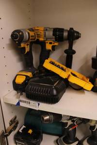 lot 561 image: DeWalt Impact Driver and 12 Hammer Drill and Bit Set