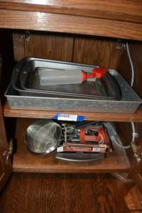lot 174 image: Baking Pans, Mini Loaf Pan, Strainer, and Remote Cooking Thermometer
