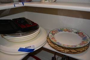 lot 219 image: Serving Platters, Lazy Susans and Hamilton Beach Electric Carving Knife
