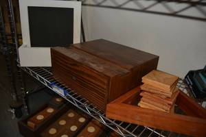 lot 360 image: Wood Crafts, Drawer and Chalk Board