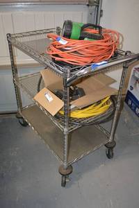 lot 363 image: Wire Metro Rolling Cart - Contents Sold Separately